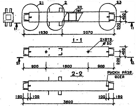 Колонна 1КС 36.36-9-с Серия 1.020.1-2с/89